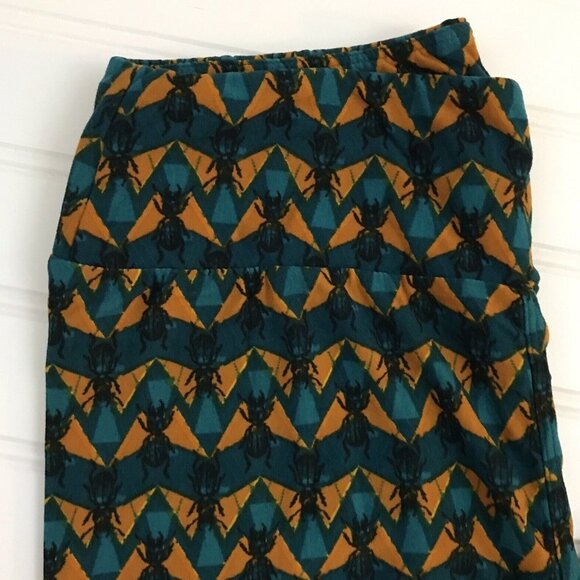 NWT LulaRoe OS Leggings Halloween yellow teal witchy whimsygoth stretchy comfy - Picture 3 of 4